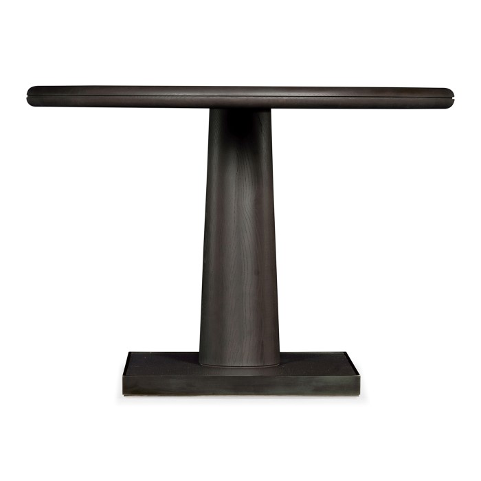 Round Dark Brown Ash Dining Table 41
