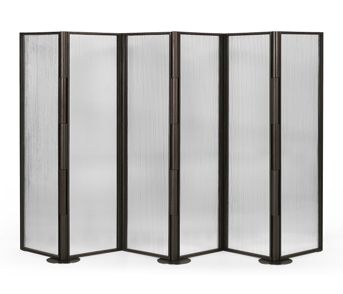 Dark Brown Ash & Grooved Glass Screen