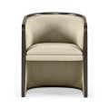 Dark Brown Ash & Woven Rattan Tub Chair