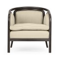 Dark Brown Ash & Woven Rattan Occasional Chair