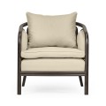 Dark Brown Ash & Woven Rattan Occasional Chair