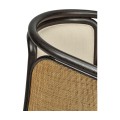 Dark Brown Ash & Woven Rattan Occasional Chair