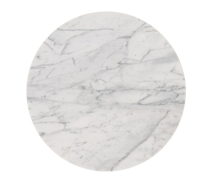 Round Charcoal Grey & Faux Calacatta Oro Marble Side Table