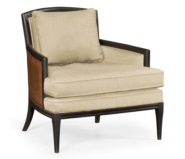 Rounded Back Dark Brown Ash Occasional Chair