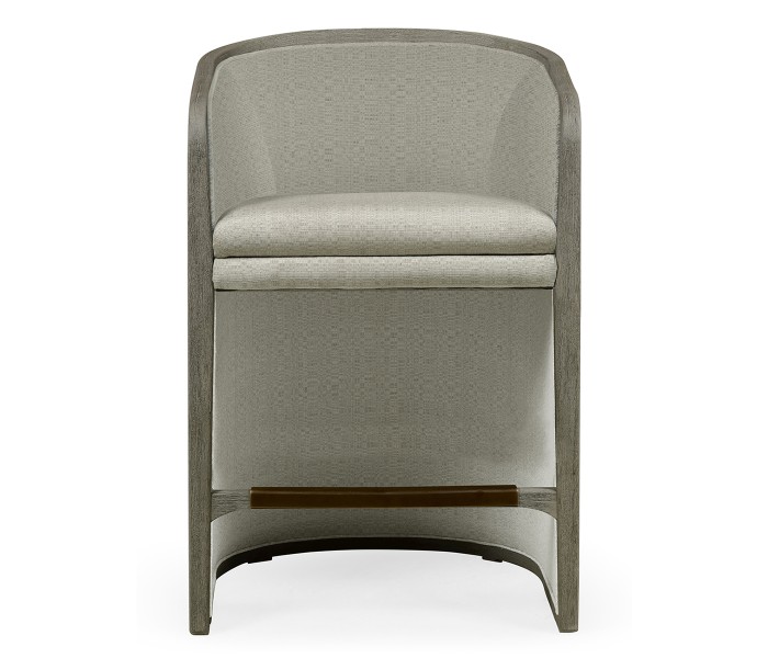 Grey & Dark Grey Rattan Tub Counter Stool