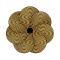 Op Art Floral Bright Satinwood & Acrylic Lamp Table