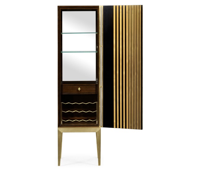 Op Art Diamond Bright Satinwood Right Drinks Cabinet