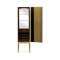 Op Art Diamond Bright Satinwood Right Drinks Cabinet