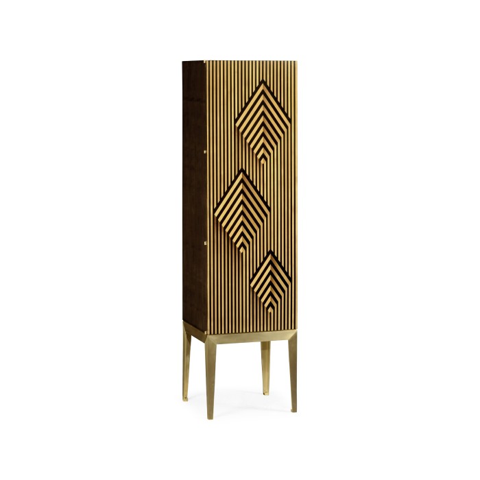 Op Art Diamond Bright Satinwood Left Storage Cabinet