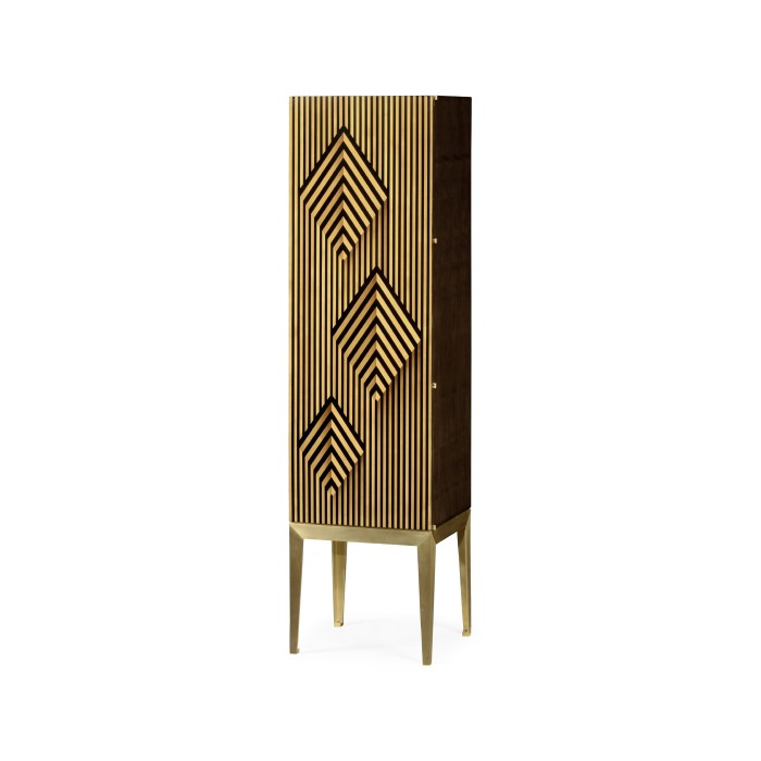 Op Art Diamond Bright Satinwood Right Storage Cabinet