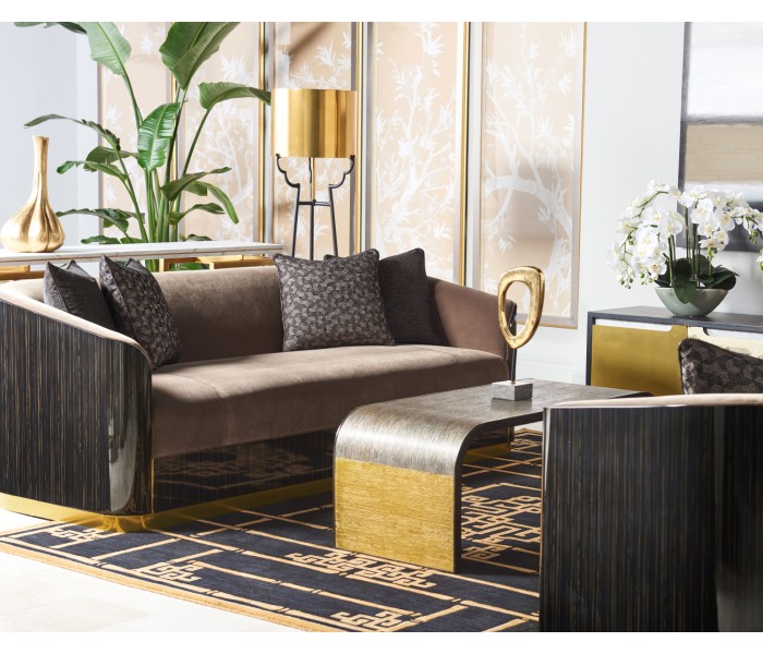 Fusion Etched Brass Cocktail Table