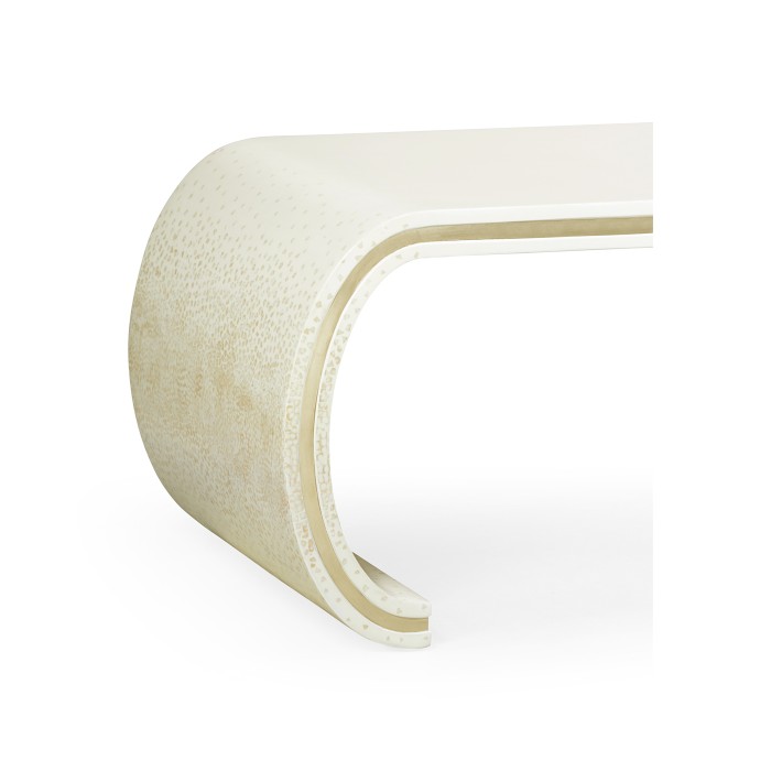 Curved Edges Ivory Eggshell Coffee Table