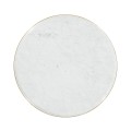 Fusion Round Stainless Steel End Table with Marble Top