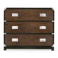 Campaign Style Dark Santos Rosewood Chest of Three Drawers