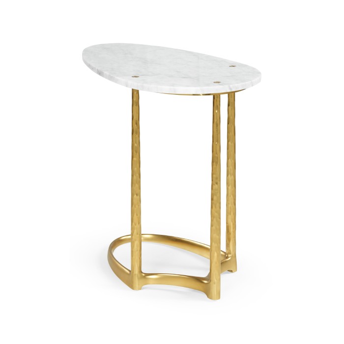 Fusion Brass Sofa Table with Marble Top