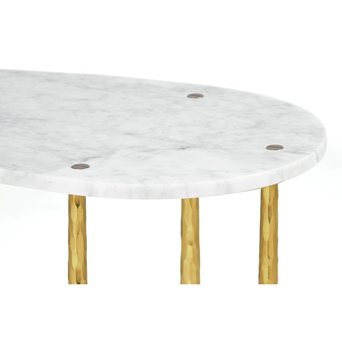 Fusion Brass Sofa Table with Marble Top