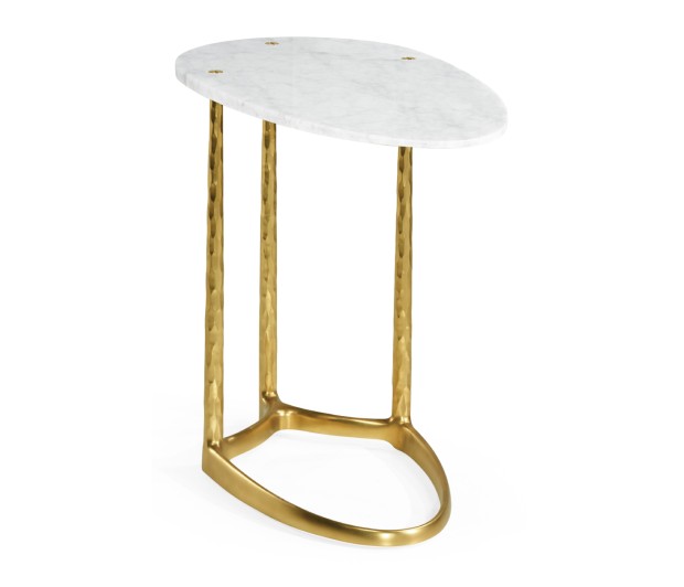 Fusion Brass Sofa Table with Marble Top