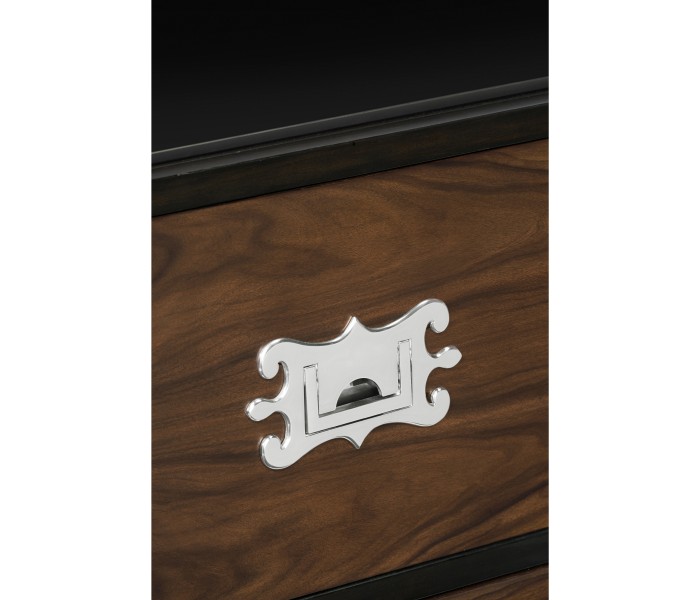 Large Campaign Style Dark Santos Rosewood Chest of Six Drawers