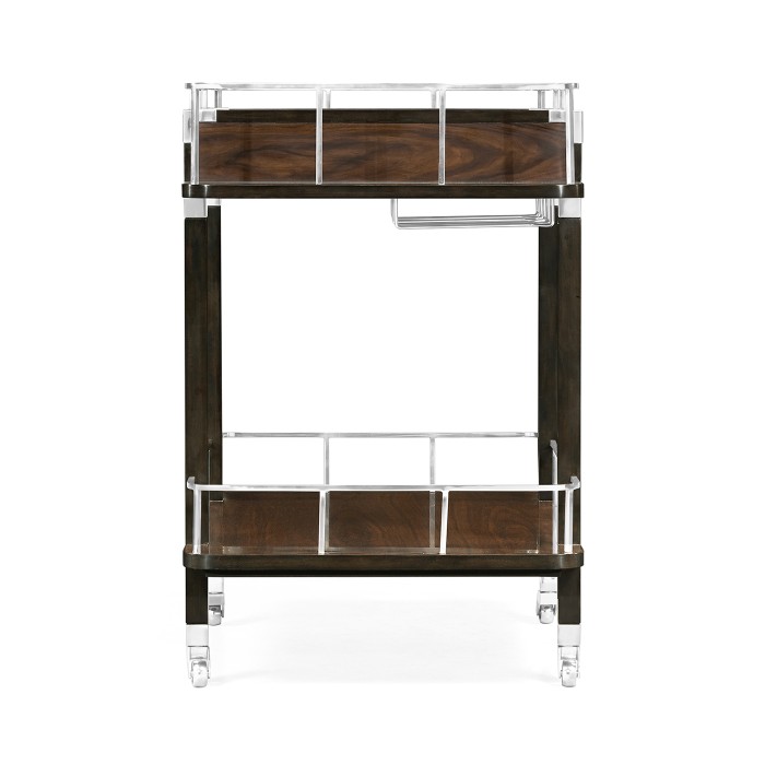 Rectangular Campaign Style Rolling Bar Cart