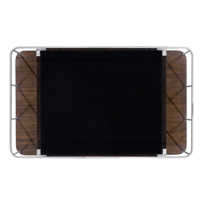 Rectangular Campaign Style Rolling Bar Cart