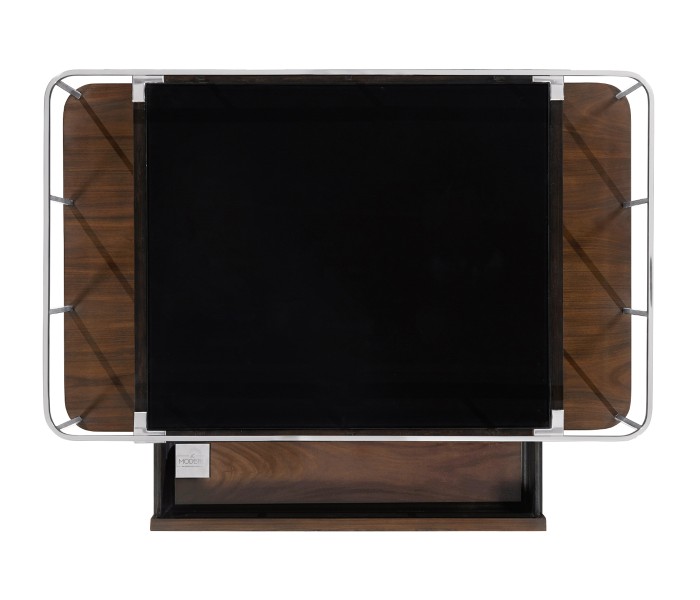 Rectangular Campaign Style Rolling Bar Cart