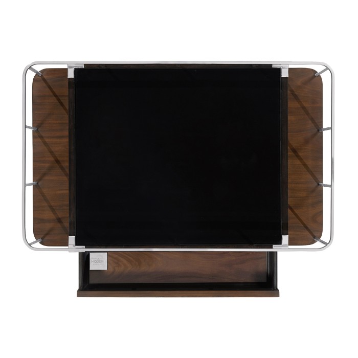 Rectangular Campaign Style Rolling Bar Cart