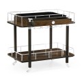 Rectangular Campaign Style Rolling Bar Cart