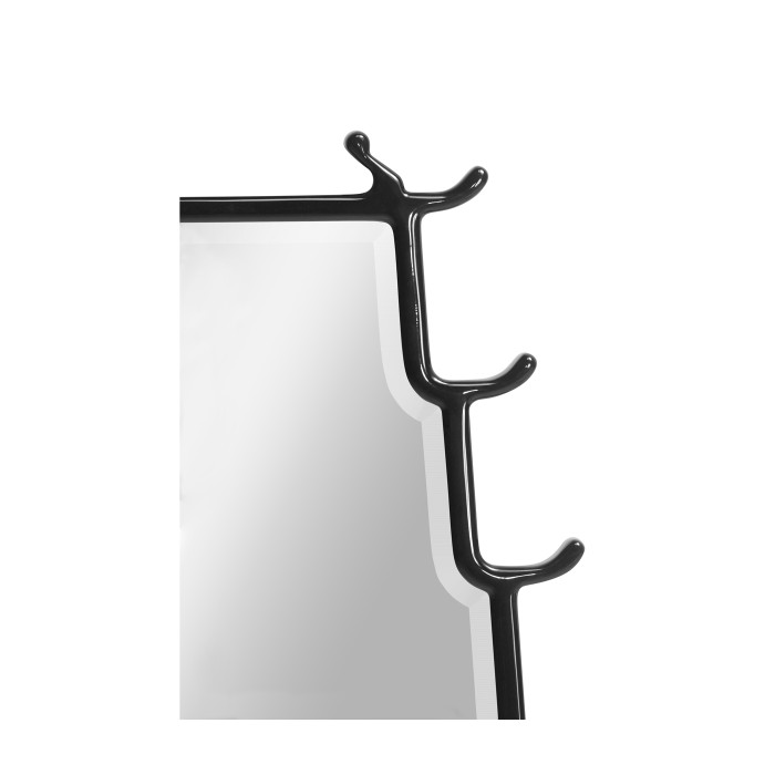 Asian Fusion Smoky Black Hanging Mirror
