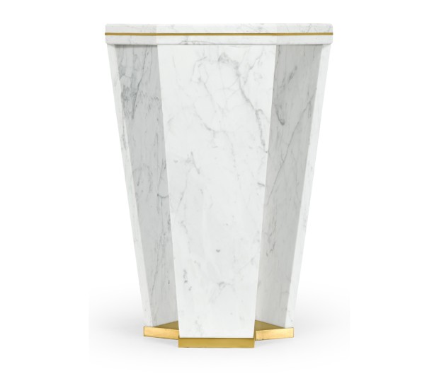 Fusion Hexagon Marble End Table