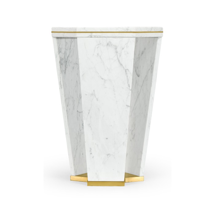 Fusion Hexagon Marble End Table