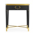 Fusion Square Oak & Marble Lamp Table