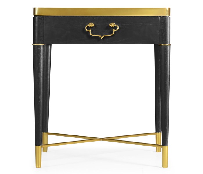 Fusion Square Oak & Marble Lamp Table
