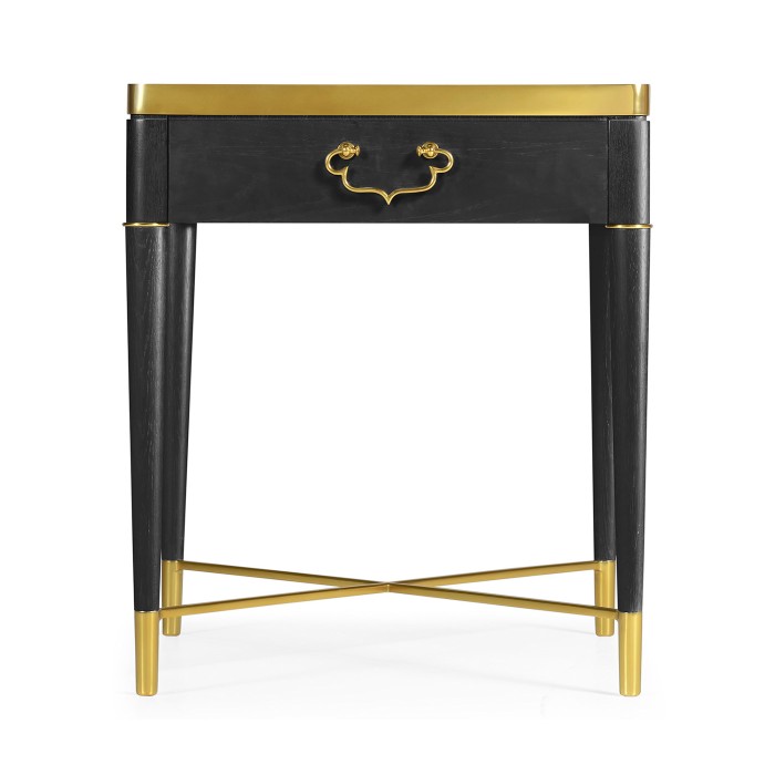 Fusion Square Oak & Marble Lamp Table
