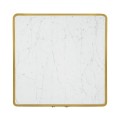 Fusion Square Oak & Marble Lamp Table