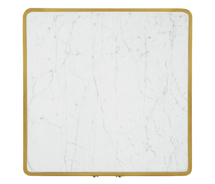 Fusion Square Oak & Marble Lamp Table