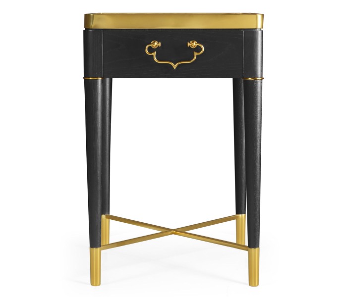 Fusion Rectangular Oak & Marble Side Table