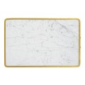 Fusion Rectangular Oak & Marble Side Table