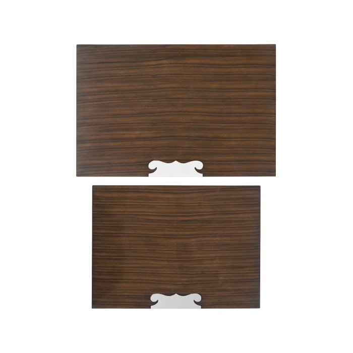 Campaign Style Dark Santos Rosewood Sliding Nesting Tables