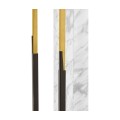 Contemporary Square Ebonised Oak & Brass Pedestal with White Calcutta Marble Centre