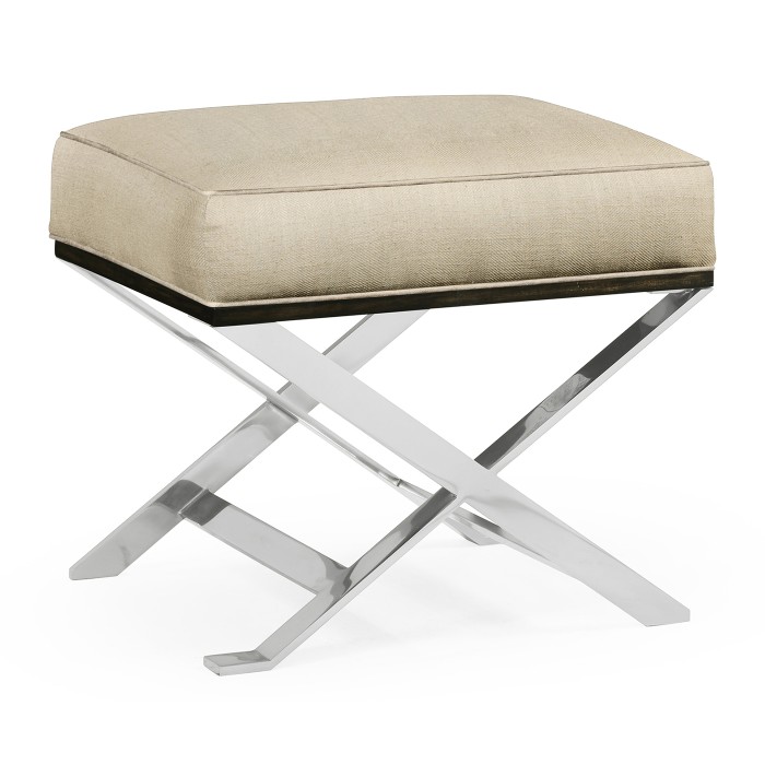 Contemporary White Stainless Steel Stool