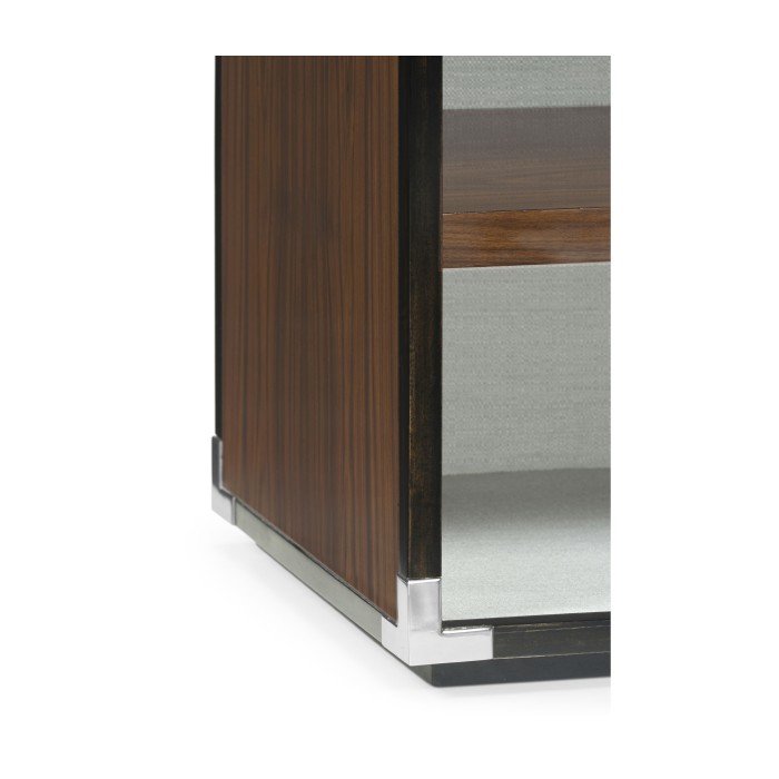 Campaign Style Dark Santos Rosewood Adjustable Storage Cabinet