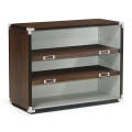 Campaign Style Dark Santos Rosewood Adjustable Storage Cabinet