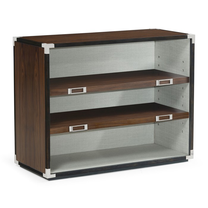 Campaign Style Dark Santos Rosewood Adjustable Storage Cabinet