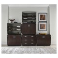Campaign Style Dark Santos Rosewood Adjustable Storage Cabinet