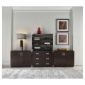 Campaign Style Dark Santos Rosewood Adjustable Storage Cabinet