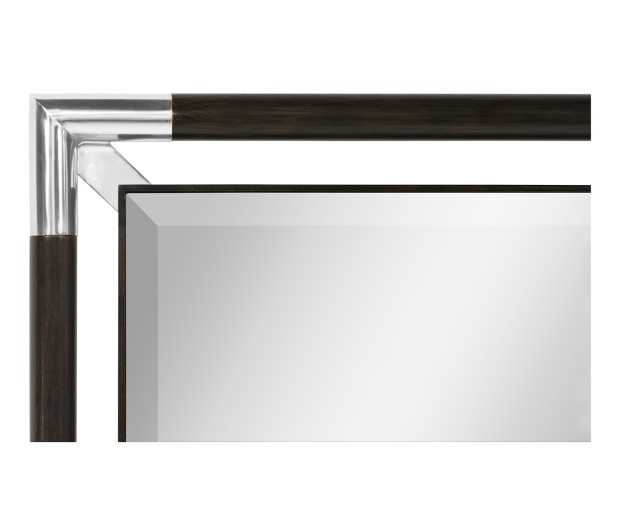 Campaign Style Charcoal Floor Standing Mirror