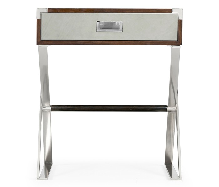 Campaign Style Dark Santos Rosewood Bedside Table with Drawer