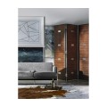 Campaign Style Dark Santos Rosewood Screen, Upholstered in COM