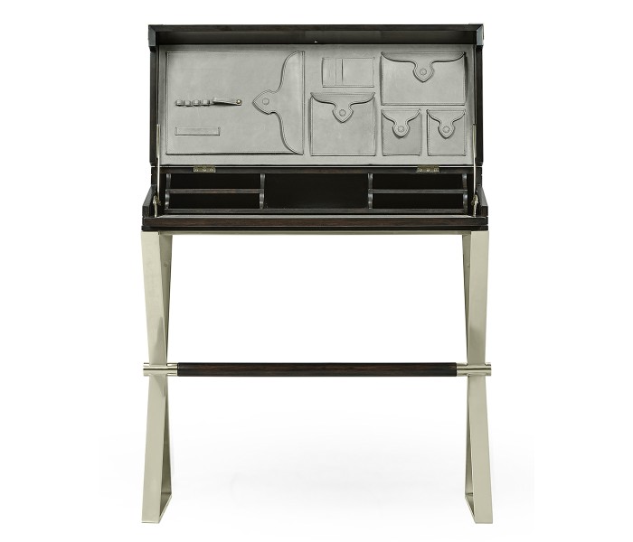 Campaign Style Dark Santos Rosewood Flip-Top Desk