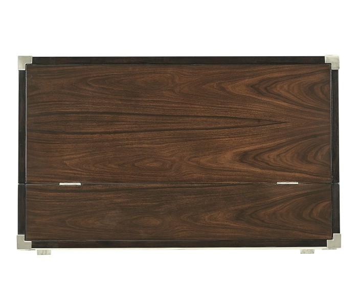 Campaign Style Dark Santos Rosewood Flip-Top Desk